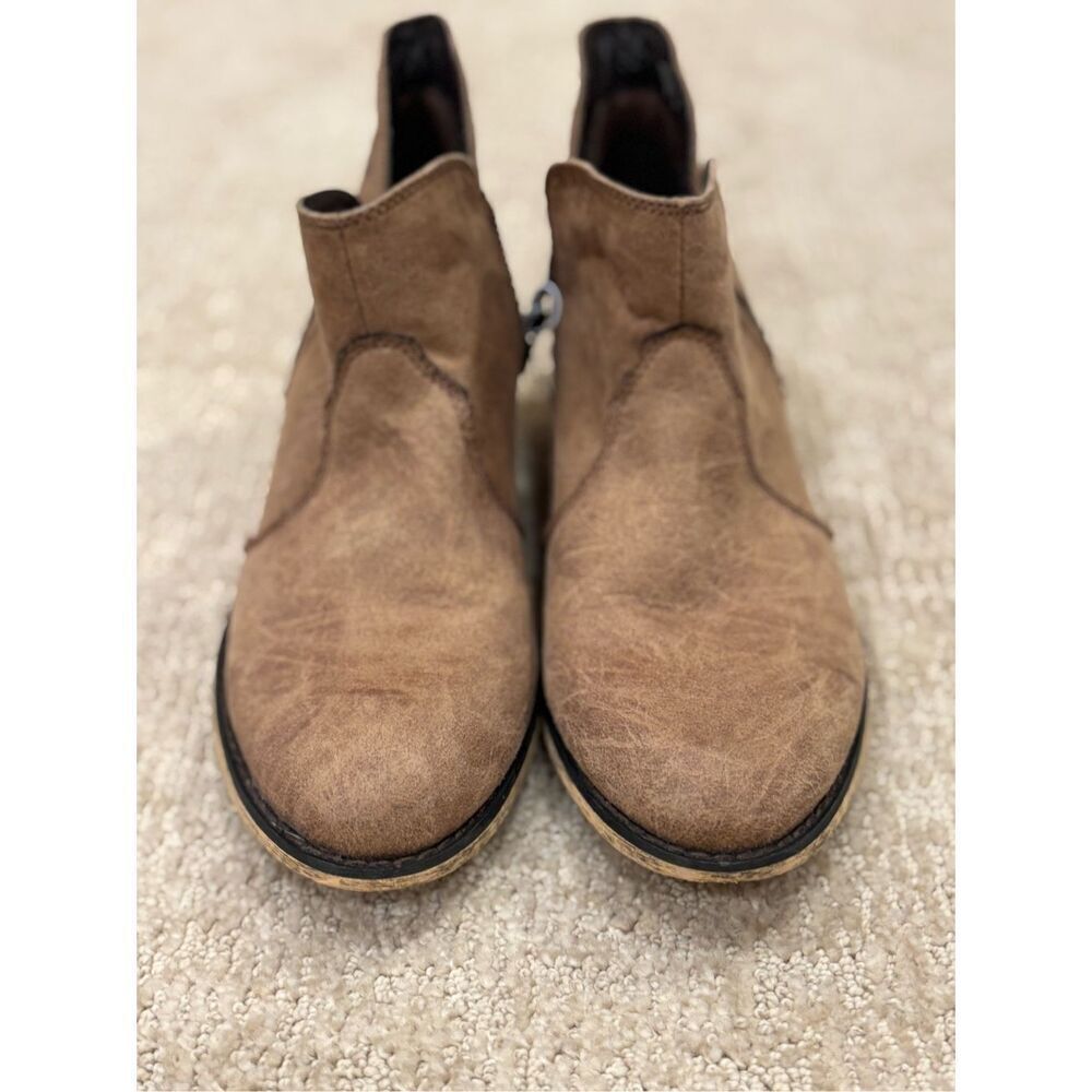 Dingo Women's Socorro Faux Leather Western Ankle Booties Tan Brown Size 8M